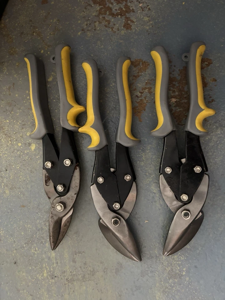Workforce Pro 3pc Tin Snip Set metal shears very sharp and comfort rubber grip - Image 1 of 4