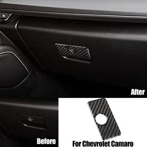 Black Carbon Fiber Car Interior Glove Box Trim Sticker For Chevrolet Camaro 16+ - Foto 1 di 7
