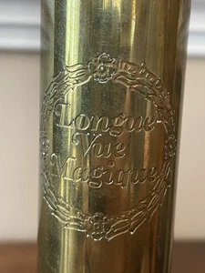 "LONGUE VUE MAGIQUE" Engraved Brass Kaleidoscope from France - 8.5" in Length - Picture 1 of 11