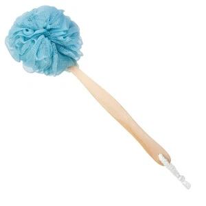 Fregadora trasera Loofah para ducha, mango de madera esponja de baño cepillo de ducha Lufa,... - Imagen 1 de 7