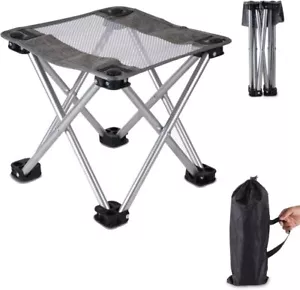 Mini Fishing Camping Chair Lightweight Foldable Solid Stainless Steel 330lbs - Picture 1 of 6