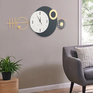 Modern Decorative Wall Clock - Silent Sweep, Elegant Metal Design - Picture 1 of 17