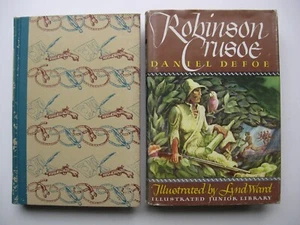 KIDNAPPED Robert L Stevenson/ROBINSON CRUSOE Daniel Defoe HC ILLUS JUNIOR LIB -W - Picture 1 of 23