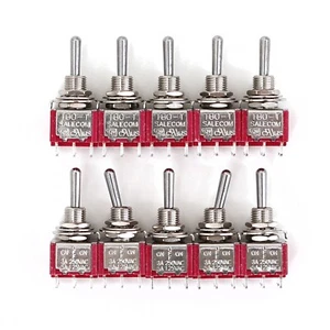 10Pcs SH T8012 Standard Handle 6Pin ON-OFF-ON 3-Position DPDT Mini Toggle Switch - Picture 1 of 6
