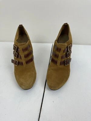 Tory Burch Mujer Cuero Marrón Hebilla Correa Botines Botines 9.5 M Foto 1 de 4