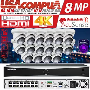 Hikvision 4K Compatible 16CH 5MP POE Security Camera System AcuSense Audio Lot - Picture 1 of 22