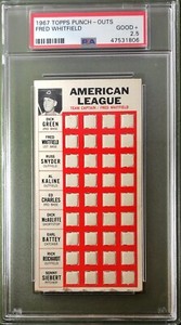 1967 TOPPS PUNCH-OUTS FRED WHITFIELD PSA 2.5 CLEVELAND INDIANS TEST ISSUE