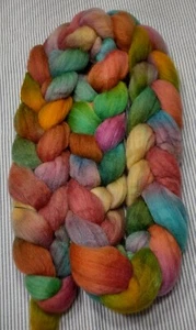 USA Hand Dyed Painted Med Wool Combed Top Roving Spinning Felting Pinball - Picture 1 of 1
