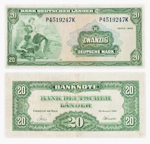 20 DEUTSCHE MARK 1949 GERMANY / GERMANY - P17a - Bank Deutscher Länder - Picture 1 of 2