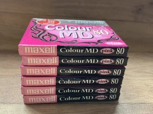 6 x MAXELL PINK FARBE 80 MINUTEN MINIDISCS *NEU & VERSIEGELT* BESCHREIBBARE MINI DISC - Bild 1 von 1