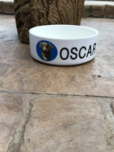 small dog bowl with photo and dogs name dachshund ceramic food water puppy daxi - Picture 1 of 7