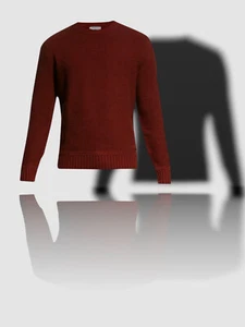 $396 Neiman Marcus Mens Red Cashmere Wool Crewneck Pullover Sweater Size M - Picture 1 of 1