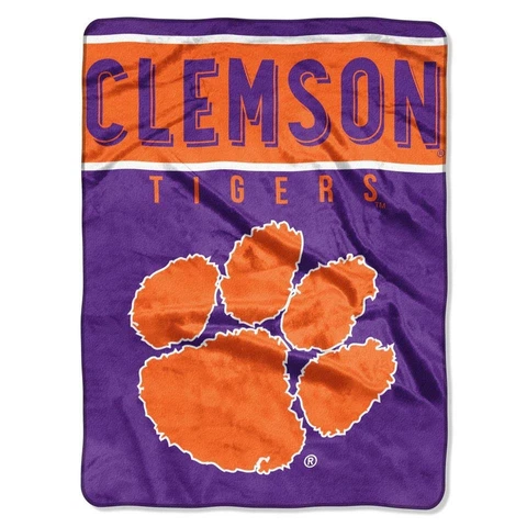 Clemson Tigers 60x80 Plush Raschel Throw Blanket - Basic Design [NEW] Fleece Cover