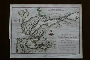 Map Bayes ,Rades et Port de Plaisance- Ile de Terre Neuva 1744 from Charlevoix - Picture 1 of 11