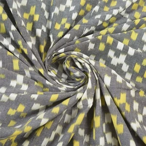 Sanskriti New 2 Yd Pure Cotton Hand Woven Ikat Craft Grey Fabric/Material - Picture 1 of 47