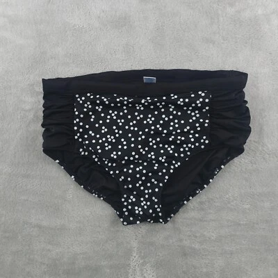 Parte inferior de bikini Venus para mujer 18 negro blanco lunares cintura alta cobertura completa Foto 1 de 4
