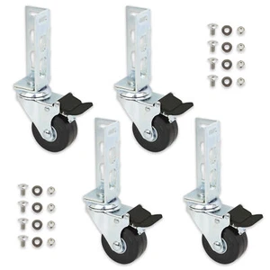 4pc - 3" Storage Rack Caster Wheels (Adapts to Boltless Self Locking Shelving) - Picture 1 of 4