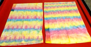 Poly/Cotton Pillow Case 2 Piece set Tie Dye "Multicolour Stripe" , new. - Picture 1 of 4