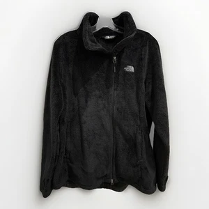 The North Face Full Zip Soft Osito Fleece Teddy Fuzzy Jacket Women Size L Black - Picture 1 of 17