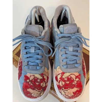 RARE Nike Air Force 1 Low 898421-402 Women’s 7.5 Blue Floral Sequin Limited 2017 - Image 1 of 4