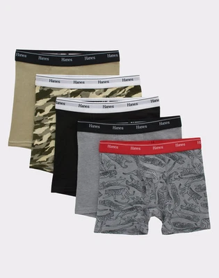 Paquete de 5 calzoncillos boxer Hanes Originals ropa interior para niños comodidad flexible camuflaje y surtido Foto 1 de 4