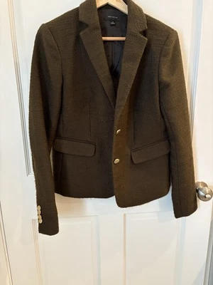 Ann Taylor оливковый текстурированный блейзер - золотые пуговицы размер 6 - Изображение 1 из 4