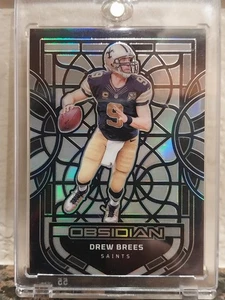 2024 Obsidiana Vitral Negro Drew Brees Estuche SSP Hit #10 SAINTS HOF - Imagen 1 de 2