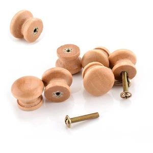 10 Pezzi Pomelli per Armadio 2,5X2CM Tira Porta Maniglie in Legno Ferramenta Maniglia Cassetto - Foto 1 di 8