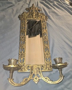 Antique Bradley & Hubbard Gold Bacchus Gilt Brass Mirror Gothic Moody - Picture 1 of 21