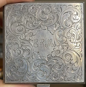 ANTICO VINTAGE R. BLACKINTON & CO. argento sterling inciso a mano compatto 88,5 G - Foto 1 di 3