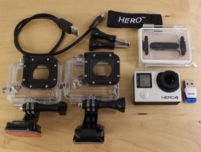 Pacote GoPro Hero 4 – Câmera, Bateria, Estojos, Cartão SD 32GB Testado e Funcionando! - Imagem 1 de 4