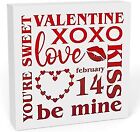 Rustic Farmhouse Valentines Day Country Home Office Desk Decor Wood Box Sign 