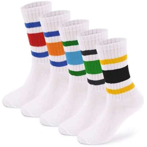 Herren Damen Crew Socken Old School Schuhe klassisch 3 Streifen Retro sportlich Freizeit - Bild 1 von 19