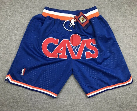 Cleveland Cavaliers Vintage Stitched Basketball Shorts Blue Stitched retro S-3XL Cover