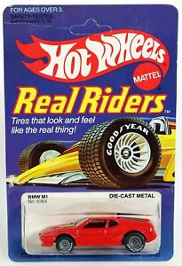 Hot Wheels BMW M1 Real Riders Series #4364 Never Removed from Pack 1982 Red 1:64