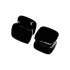 Natural Black Obsidina Double Flare Cushion Shaped Ear Gauges Plugs Size 8G-54Mm