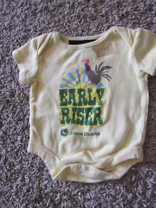 JOHN DEERE Baby 0-3 Month  Early Riser Bodysuit one piece tan - Picture 1 of 2
