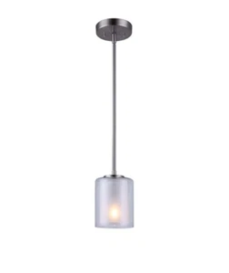 Canarm Bay 1 Light Pendant, Brushed Nickel - IPL575A01BN - Picture 1 of 2