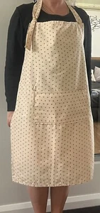 Apron Bib With Adjustable Neck Strap And Pocket Hand made With Motive To Front - Picture 1 of 13