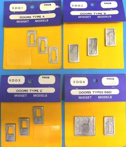 Midget Models 00 Doors pack of 4 types - whitemetal  MSD01-4PACK - Picture 1 of 1