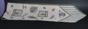 Garden Theme Unfinished Tapestry Fabric Table Runner Plant Bees Dragonflies Tool - Picture 1 of 4