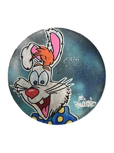 Hand Painted Vinyl Record Graffiti Shortiez Ink Roger Rabbit Throwback Christmas - Picture 1 of 2
