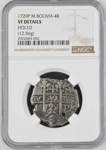 4R Cob Bolivia, NGC VF details, holed - Picture 1 of 2