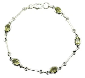 appealing Peridot 925 Sterling Silver Green Bracelet genuine general US - Picture 1 of 2