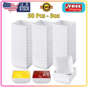 50 Pcs Melamine Dipping Bowls Bulk 3 Oz Melamine Dipping Sauce Cups Condiment - Picture 1 of 8