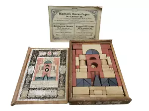 Antigua caja de anclaje Richter, bloques de construcción, piedra nº 4A, folleto, Alemania - Imagen 1 de 7