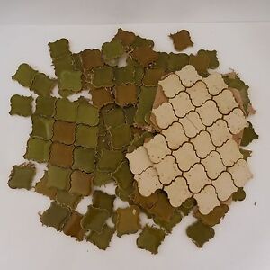 154 carreaux carrelage faïence tile tiles mosaic ceramic green brown bronze