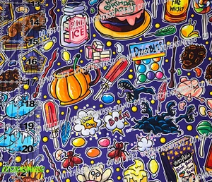 Custom Movie Wizard Trolly Candy Shop 100% Cotton Fabric 1/4 Yard, 9"X56" RARE! - Picture 1 of 2
