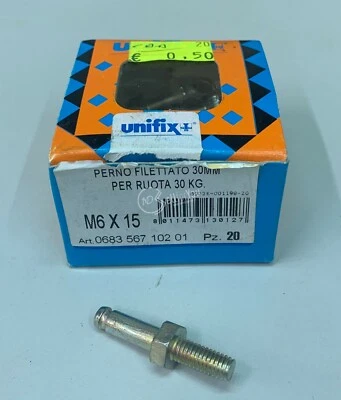 PERNO FILETTATO M6X15 UNIFIX 068356710201 30MM PORTATA MAX 30KG 28 PZFERRAMENTA  - Immagine 1 di 2