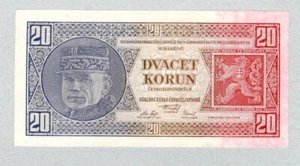 Tschechoslowakei 20 Korun 1926, P21s, vz, Exemplar. - Bild 1 von 2